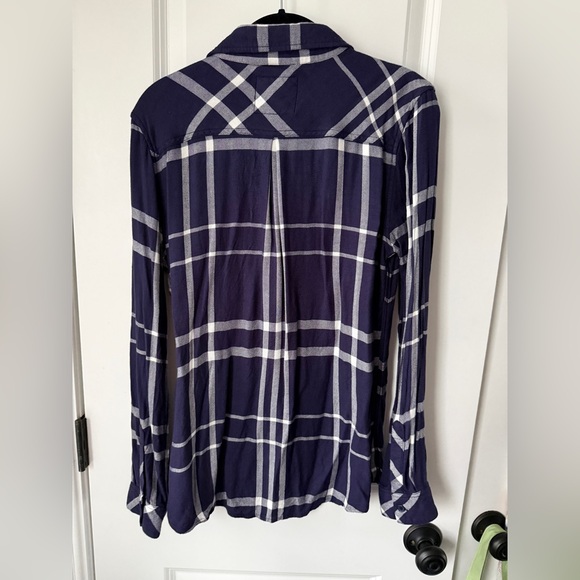 Rails Navy and White Plaid Flannel Button Down Shirt - Picture 5 of 5